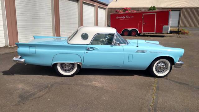 1957 Ford Thunderbird Azure Blue Porthole Hardtop Convertible AC PW PB PS 1957 Ford Thunderbird ...Data Plate Match..." Frame Off Restoration"