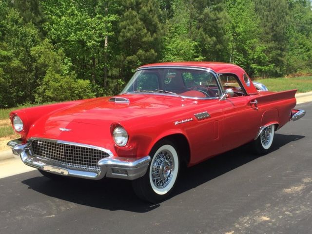 1957 Ford Thunderbird Convertible, Flame Red, Continental Kit, restored 1957 Ford Thunderbird