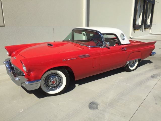 1957 Ford Thunderbird Convertible Frame Off 2-tops wire wheels A/C Overdrive 1957 Ford Thunderbird Roadster