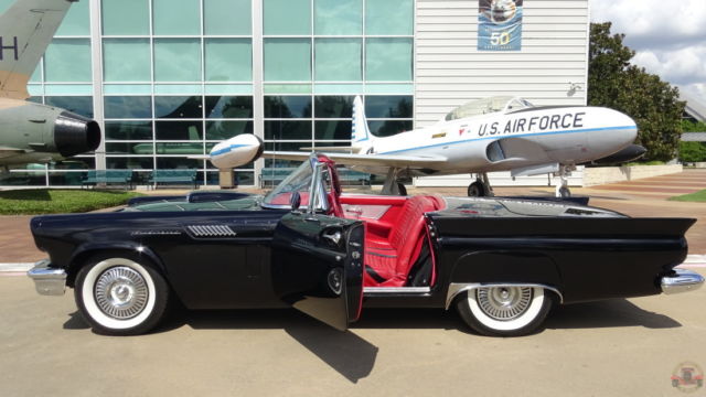 1957 Ford Thunderbird Raven Black & Red Interior - Both Tops - Air Conditioning 1957 Ford Thunderbird
