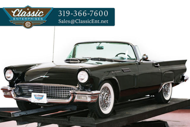 1957 Ford Thunderbird Roadster 312 V8 2 Speed Automatic Convertible Black 1957 Ford Thunderbird Roadster