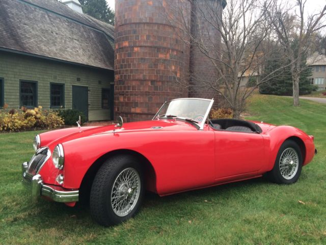 1957 MGA, RED on BLACK, VERY ORIGINAL 1957 MG MGA Red
