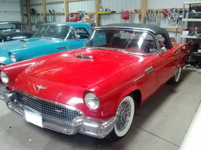 1957 Thunderbird Convertible - Red with Red Interior / Black Soft Top 1957 Ford Thunderbird