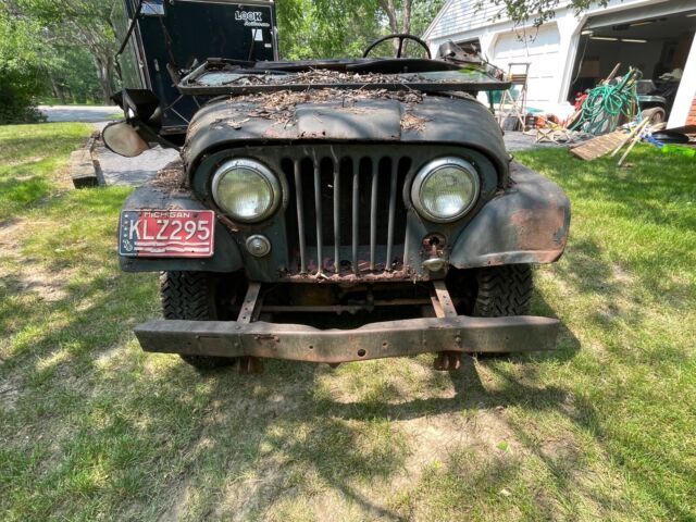 1957 Willys CJ Convertible Green 4WD Manual 1957 Willys CJ Willys jeep red interior army green vin 47548-3437 exterior