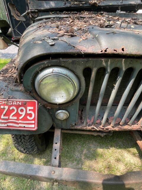 1957 Willys CJ Willys jeep red interior army green vin 47548-3437 exterior - photo 12