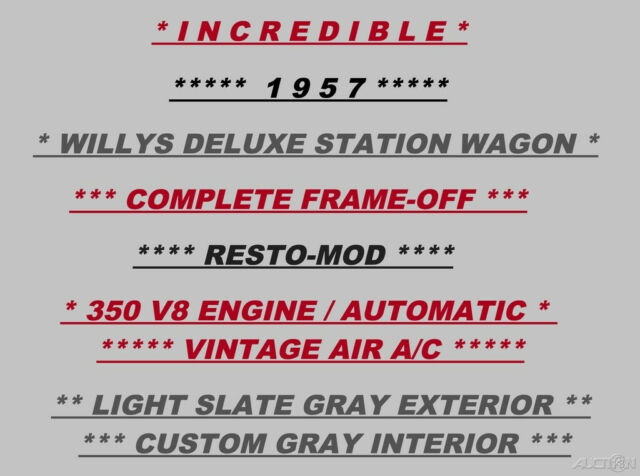 1957 Willys Deluxe Station Wagon / 350 V8 / Custom / AC - photo 2