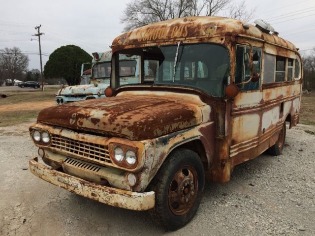 1958 3 window ford short school bus rat rod patina food truck project shorty bus 1958 Ford Other
