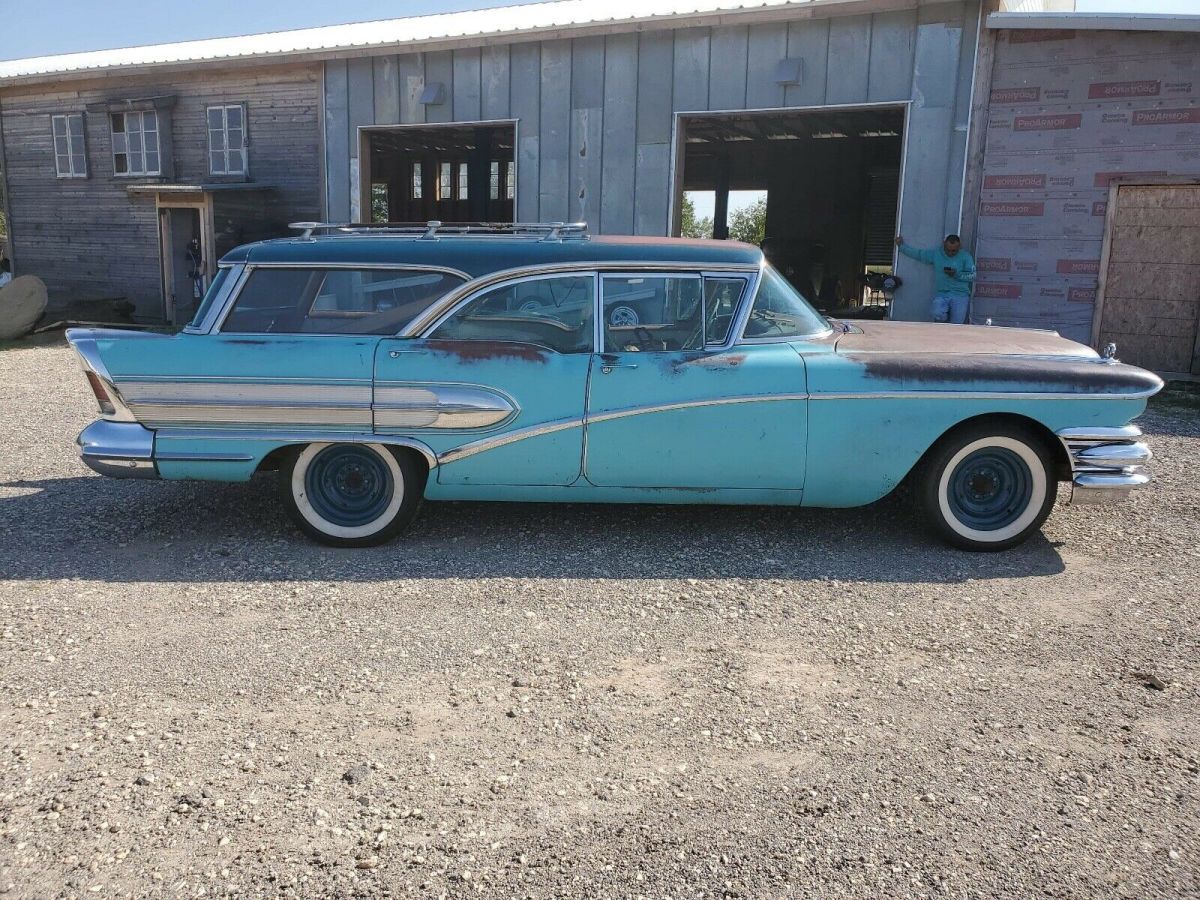 1958 Buick Century Caballero Estate Wagon Wagon Blue RWD Automatic caballero 1958 Buick Century Caballero Estate Wagon caballero