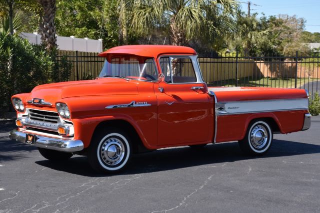 1958 Chevrolet 31 Cameo Carrier A/C Auto PB CB 0 Cardinal Red and Bombay Ivory P 1958 Chevrolet Other Pickups Cameo Carrier A/C Auto PB CB