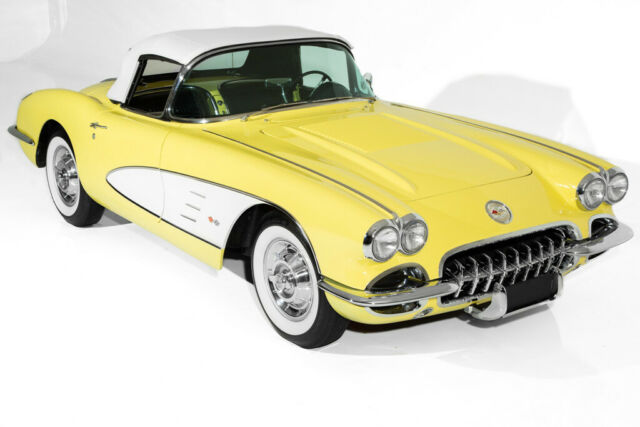 1958 Chevrolet Corvette Convertible, Yellow/Black, 283, Automatic - photo 2
