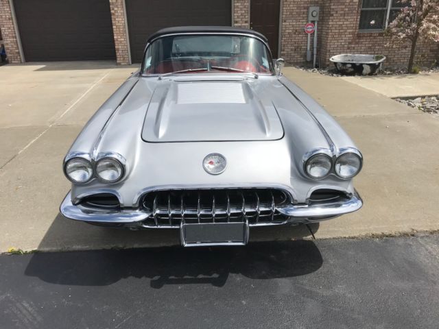 1958 Chevrolet Corvette Orig#Match Dual Quad 245hp* 4SP. INCA SILVER/RED 2 TOPS 1958 Chevrolet Corvette Orig # 's Match Dual Quad 245hp