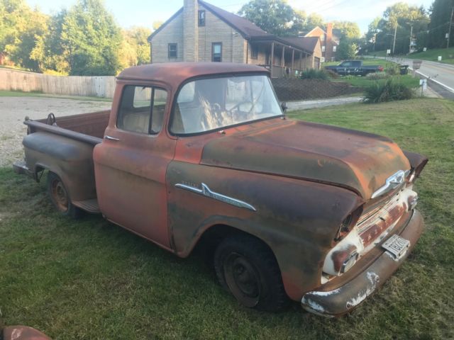1958 Chevy Apache 31 Half Ton Short Bed Step Side Shop Truck Patina Antique 1958 Chevrolet Other Pickups Apache 31