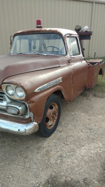 1958 Chevy Tow Truck Wrecker 1 Ton Rat Rod Street Winch Rollback Original V8 1958 Chevrolet Other