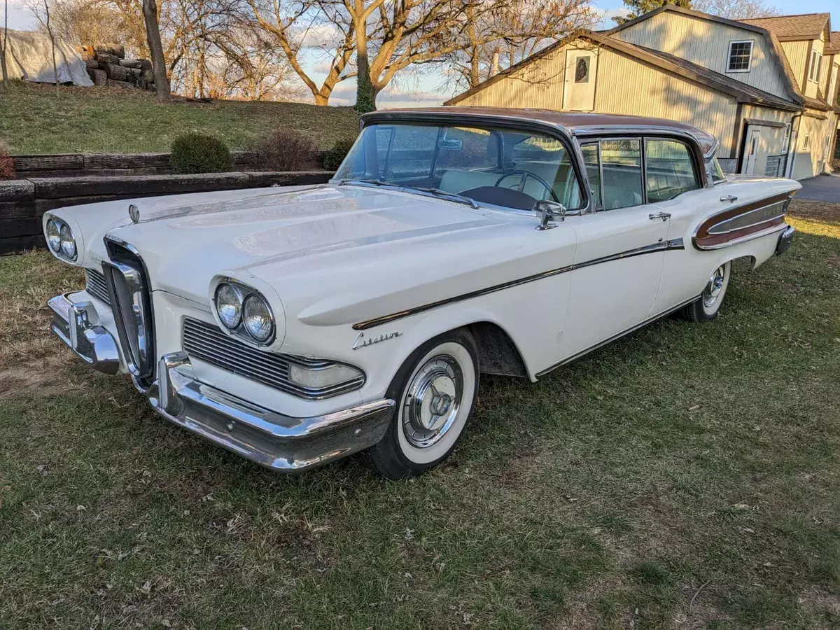 1958 Edsel Citation Hardtop 4-Door White Copper Metallic 95K Original Miles Rare 1958 Edsel Citation