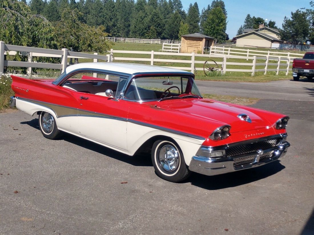 1958 Ford Fairlane Red RWD Manual Fairlane 500 1958 Ford Fairlane Fairlane 500