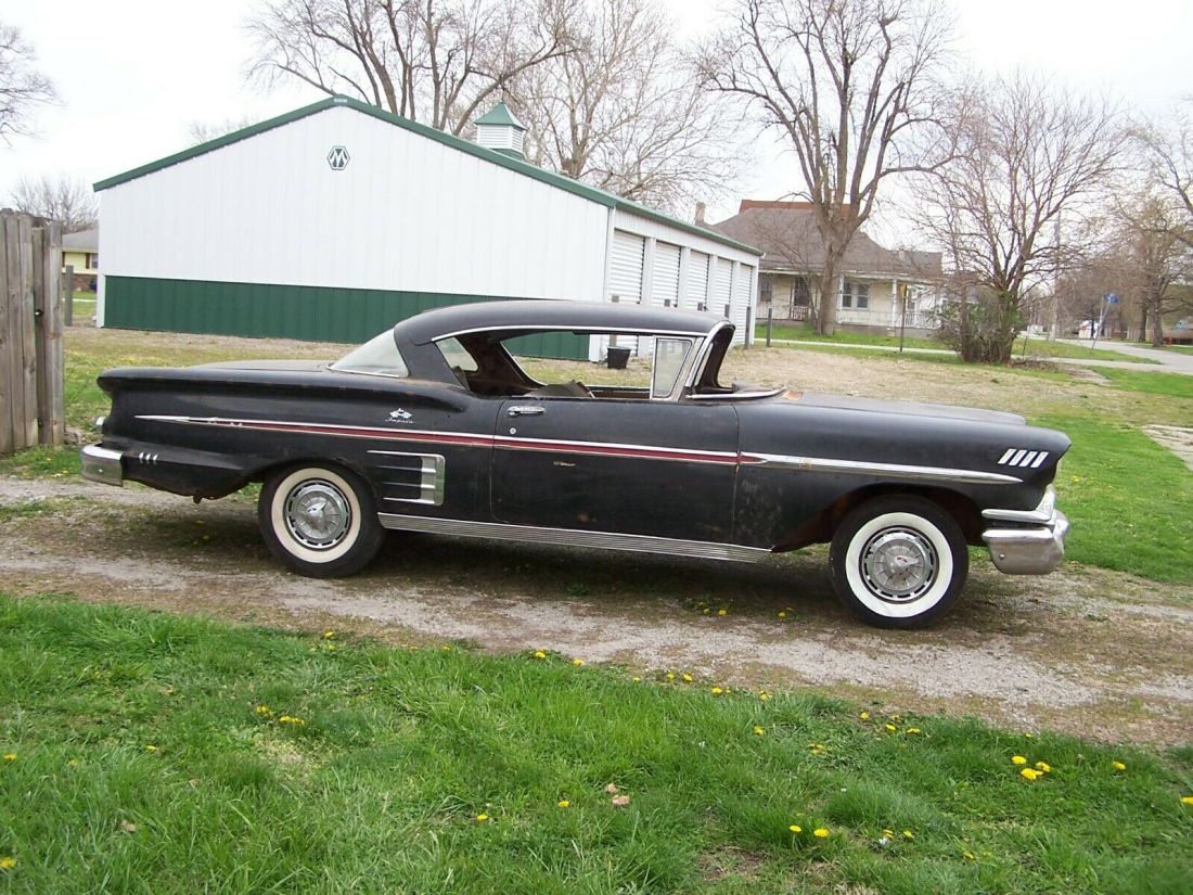 1958 IMPALA REAL BLACK V8 PROJECT IE 1957 nomad 1959 chevelle 1966 corvette 1970 1958 Chevrolet Impala impala