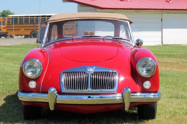 1958 MGA Red Tan leather interior rebuilt mechanicals wire wheels nice driver 1958 MG MGA MGA