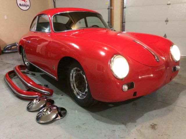 1958 RUETTER COUPE GARAGED 100% FACTORY SOLID UNDERCARRIAGE RARE IVORY/RED COA 1958 Porsche 356 1958 Porsche 356 356A 1600 REUTTER COUPE