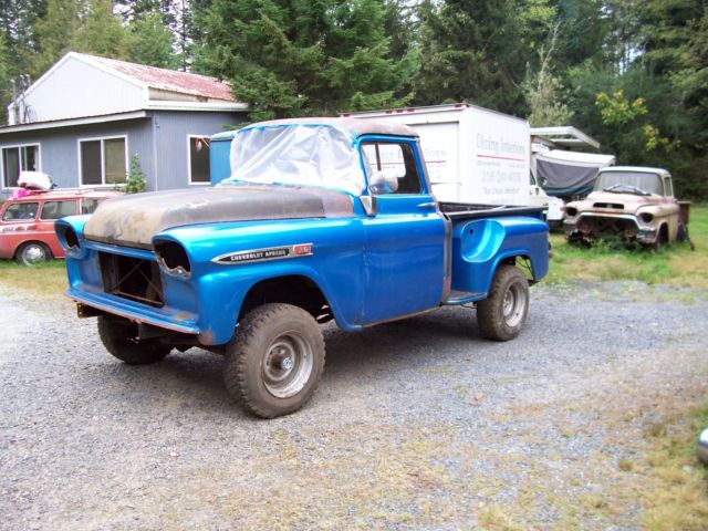 1959 1958 chevrolet 1/2t shortbed 4x4 pickup project like apache napco gmc 1959 Chevrolet Other Pickups plain