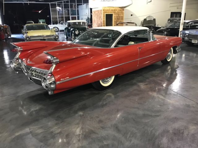 1959 CADILLAC COUPE DEVILLE ORIGINAL SEMINOLE RED 49400 ACTUAL MILES RUST FREE 1959 Cadillac DeVille