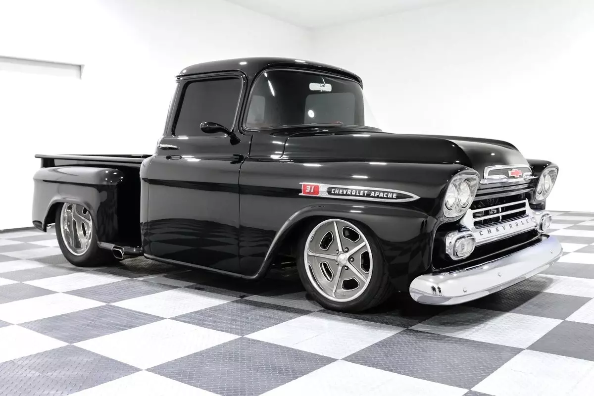 1959 Chevrolet Apache 1381 Miles Black Pickup Truck 582ci V8 Turbo 400 1959 Chevrolet Apache