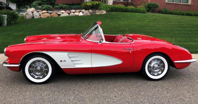1959 Chevrolet Corvette Body Off Restored Red/Red #sMatch 283/245hp 4spd 2 Tops 1959 Chevrolet Corvette Convertible