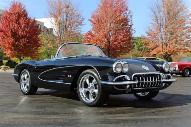 1959 Chevrolet Corvette Convertible Jet Black Roadster, 447hp Manual Convertible 1959 Chevrolet Corvette Jet Black Roadster, 447hp