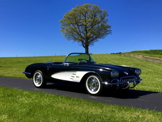 1959 Chevrolet Corvette TripleBlack*4spd*KillerCosmetics*L@@K* Manual 4-Speed V8 1959 Chevrolet Corvette TripleBlack*4spd*KillerCosmetics*L@@K*