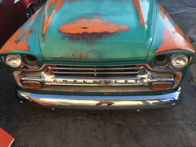 1959 chevy apache pickup patina 396/700r4 tunnel ram w/fogger nitrous air bags 1959 Chevrolet Other Pickups apache