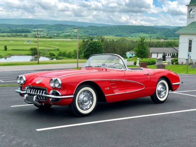 1959 Corvette Convertible *Restored*Red/Black*#'sMatching283/230hp*3spdManual* 1959 Chevrolet Corvette