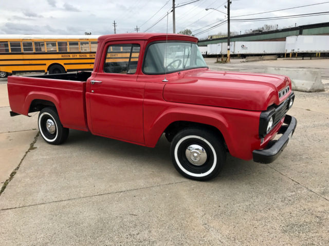 1959 Ford F100, Red, Arkansas Truck, Straight 6, 3 on the tree. 1959 Ford F-100