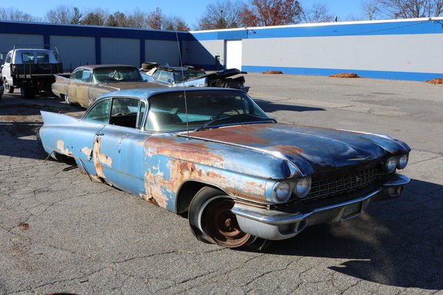 1960 Blue Parts Cars Engine Trans Glass Chrome! 1960 Cadillac DeVille Parts Cars Engine Trans Glass Chrome