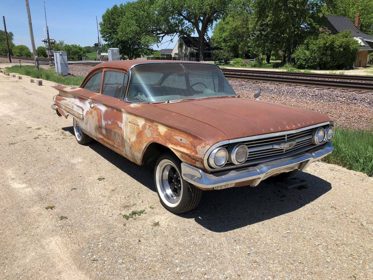 1960 Chevrolet Biscayne FACTORY AIR PS TINT RADIO V8 2 door 1960 Chevrolet Bel Air/150/210