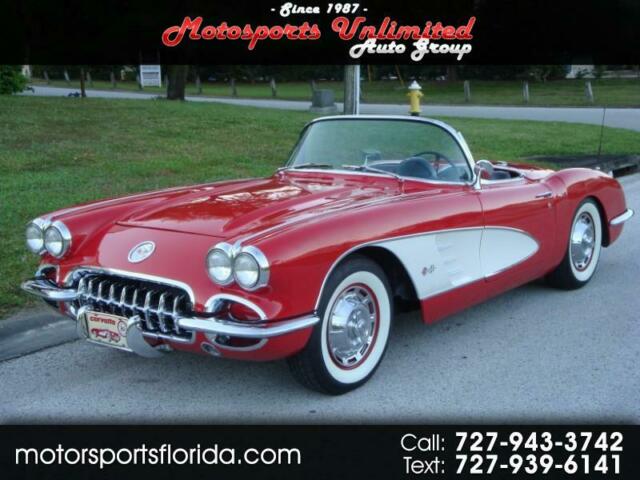 1960 Chevrolet Corvette Convertible 18499 Miles Roman Red/White 283cid V8 4-Spe 1960 Chevrolet Corvette Convertible