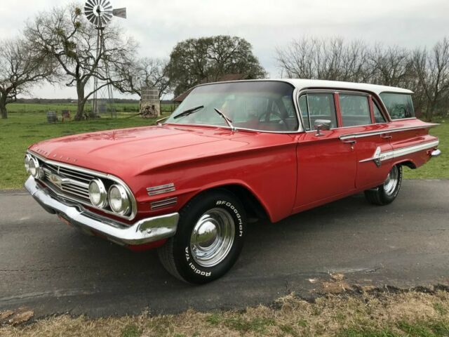 1960 Chevrolet Nomad 4 DOOR WAGON 348 AUTO PS PB 62529 Miles Roman Red/ Ermine W 1960 Chevrolet Nomad 4 DOOR WAGON 348 AUTO PS PB