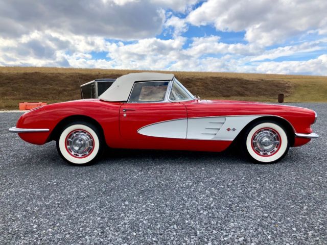 1960 Chevrolet Corvette Red/Black*FrameOnResto*N.O.M327ci*4Spd*NewChrome* - photo 3