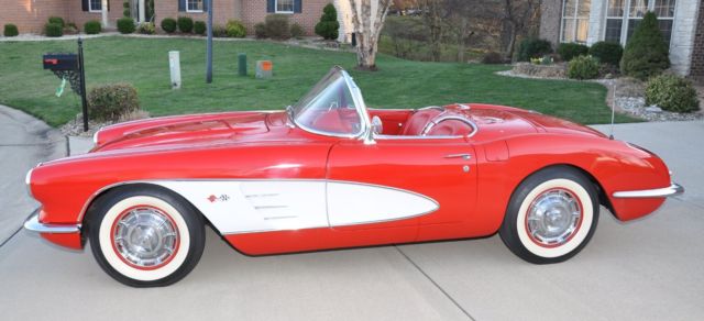 1960 Corvette, Red with White Coves, Red Interior, Automatic 1960 Chevrolet Corvette