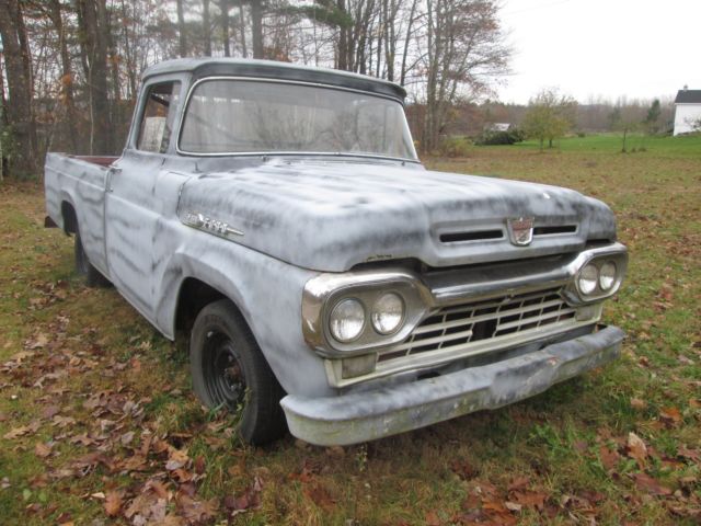 1960 Ford F100 Pick-up, Straight Six 223, 3 Speed. Runs. 1960 Ford F-100