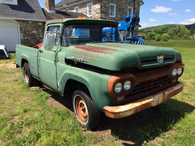 1960 Ford f100 Pickup Truck Short Bed v8 292 Manual Shop Rat Rod Project 1960 Ford F-100