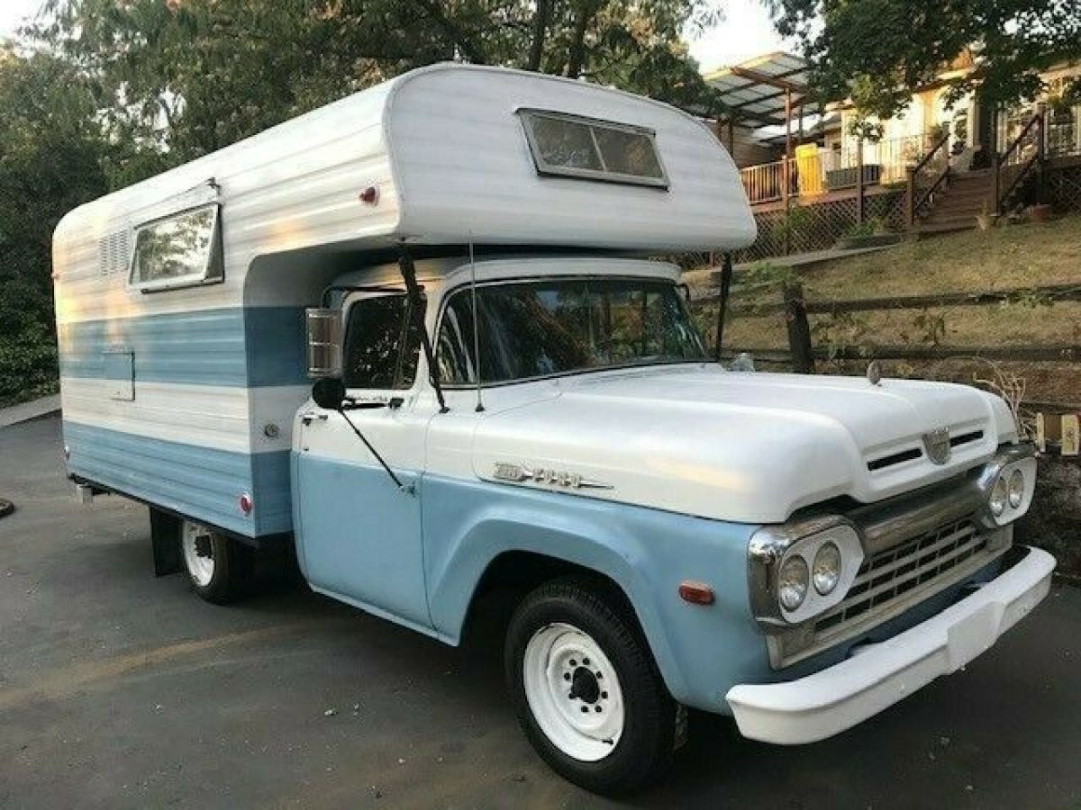 1960 Ford F250 Motorhome all stock Runs and drives great very clean. 1960 Ford Motorhome