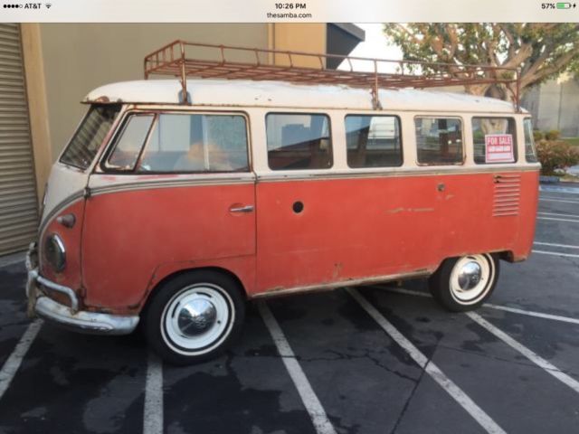1960 GERMAN 15 window deluxe high Hindge vw bus 1960 Volkswagen Bus/Vanagon