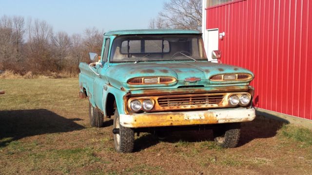 1960 K10 Chevrolet Apache Short Bed Fleet Side VERY RUSTY but Very ORIGINAL 1960 Chevrolet Other Pickups Standard
