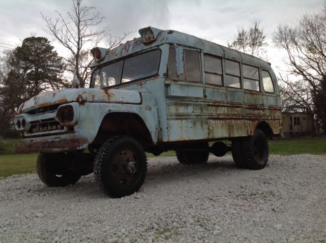 1960 NAPCO Mercury short school bus rat rod 4x4 rare monster food truck patina 1960 Mercury NAPCO short school bus