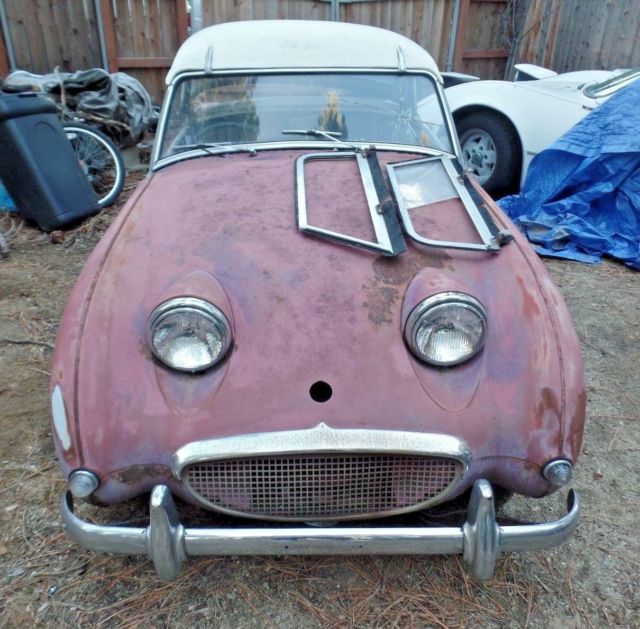 1960 Rare Barn Find Austin Healey Mark I Bugeye Frogeye Sprite MG Midget Project 1960 Austin Healey Sprite Hard Top Convertible