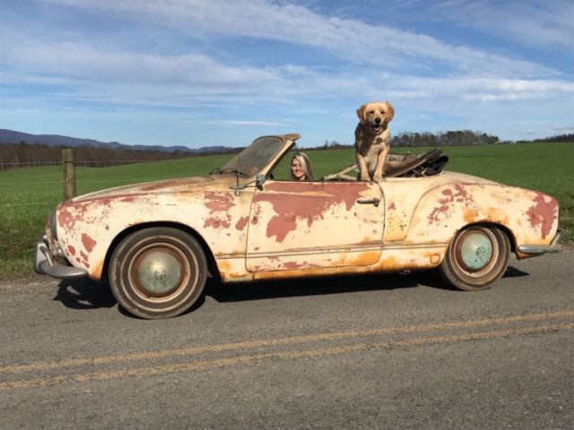 1960 VW Karmann Ghia Convertible -Amazing Original Barn Find- NO RESERVE!! 1960 Volkswagen Karmann Ghia Deluxe