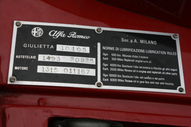 1961 Alfa Romeo Giulietta Sprint Normale - photo 10