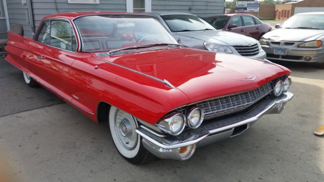 1961 cadillac deville coupe 2 door 390 auto a/c pw dual exhaust brite red 61 1961 Cadillac DeVille