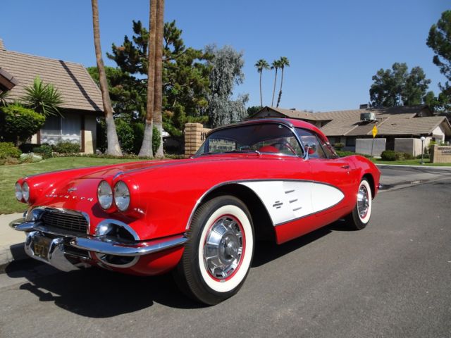 1961 CHERRY CHEVEROLET CORVETTE, 2 DR CONVERTIBLE, HARD AND SOFT TOP, CLASSIC 1961 Chevrolet Corvette