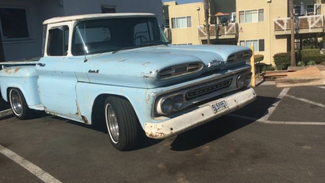 1961 Chevrolet C10 C-10 Short Bed Stepside Patina air shocks in rear!!!! 1961 Chevrolet C-10