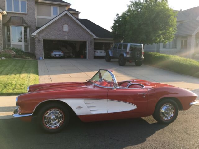 1961 Corvette Red, White coves Red interior Red hardtop included. 1961 Chevrolet Corvette White coves Red interior